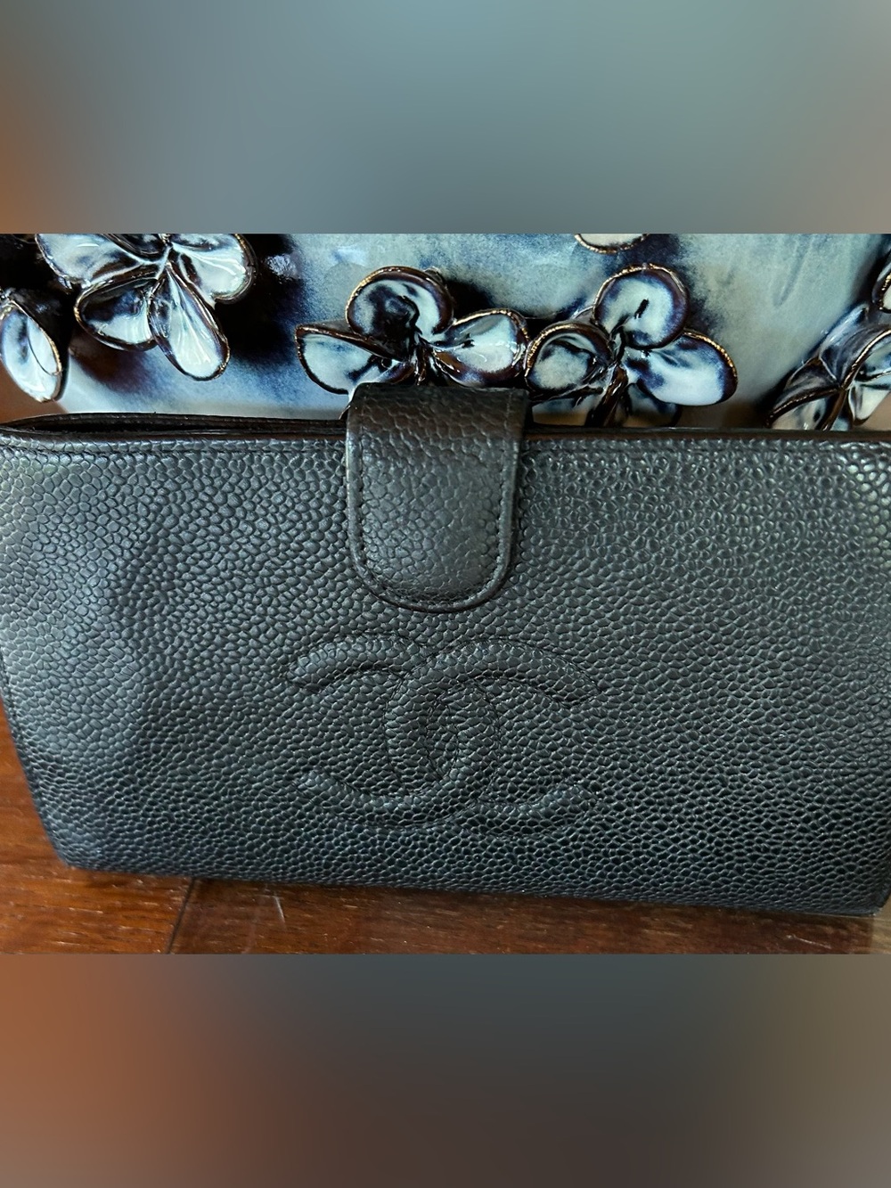 Vintage Chanel Black Caviar Wallet
